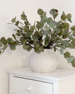 Hill Interiors Darcy Stone concrete medium vase with a textured gray finish and rounded shape, designed for decorative display.