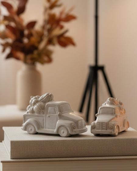 Neutral Ceramic Pumpkin Truck