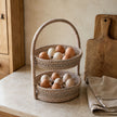 Wickham Rattan Two Tier Egg Basket