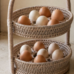 Wickham Rattan Two Tier Egg Basket