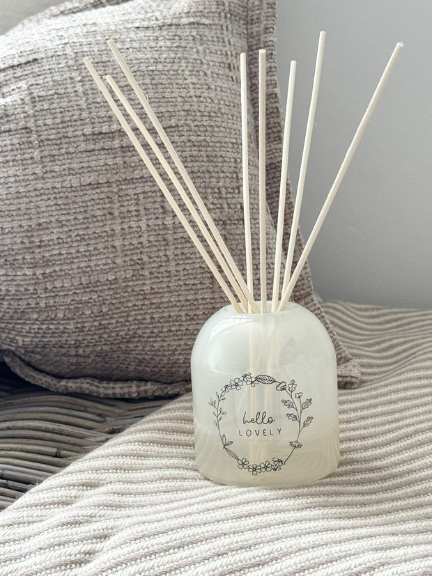 Beige Moments Clear Glass Reed Diffuser -  Hello Lovely