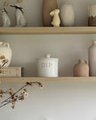 White ceramic stoneware dip jar by Coach House, ideal for kitchen and dining, with a smooth finish and classic design.