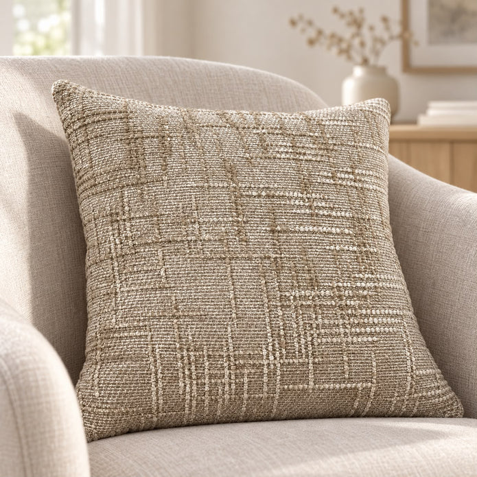 Beige Chenille Textured Cushion Cover