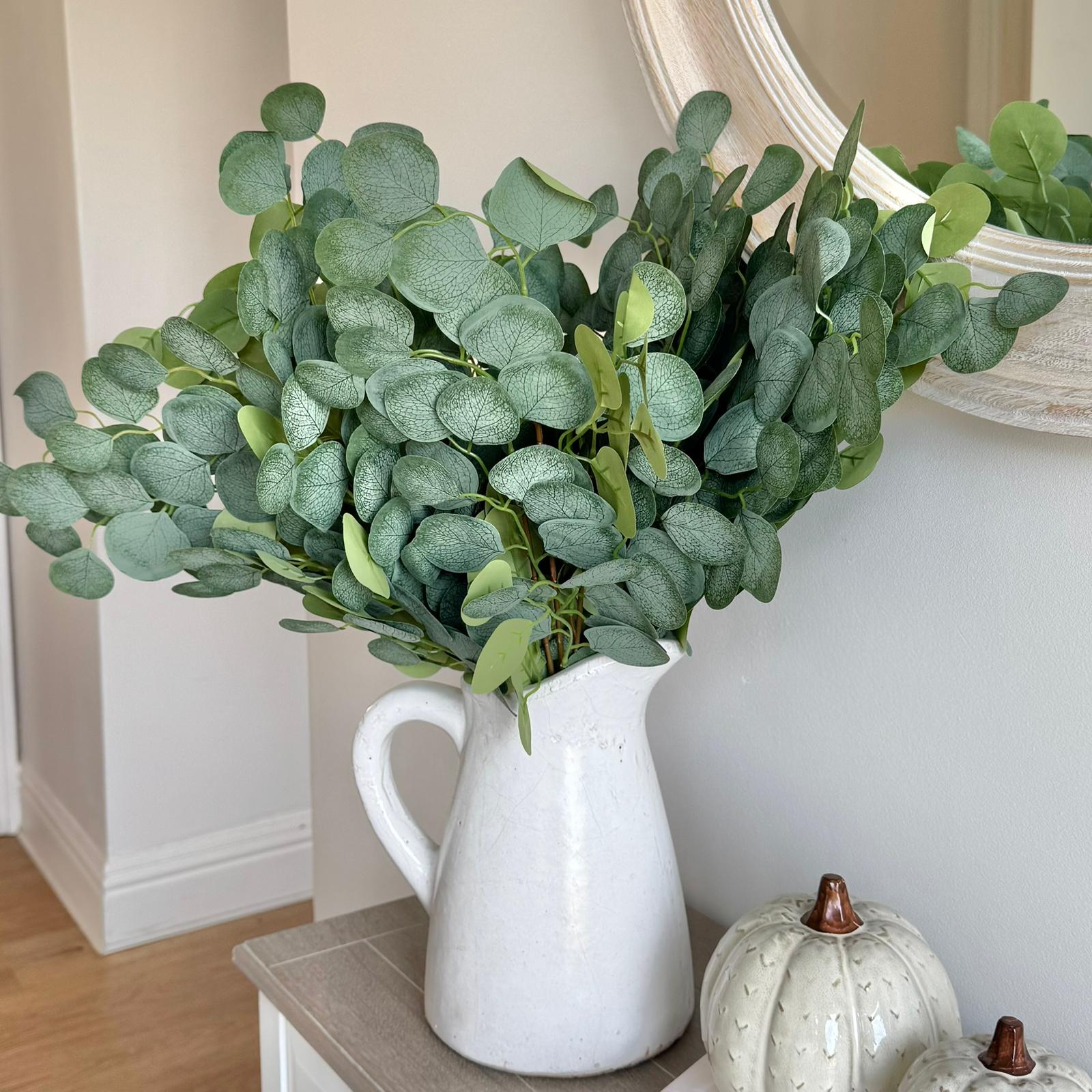 Artificial Green Flat Leaf Eucalyptus Stem