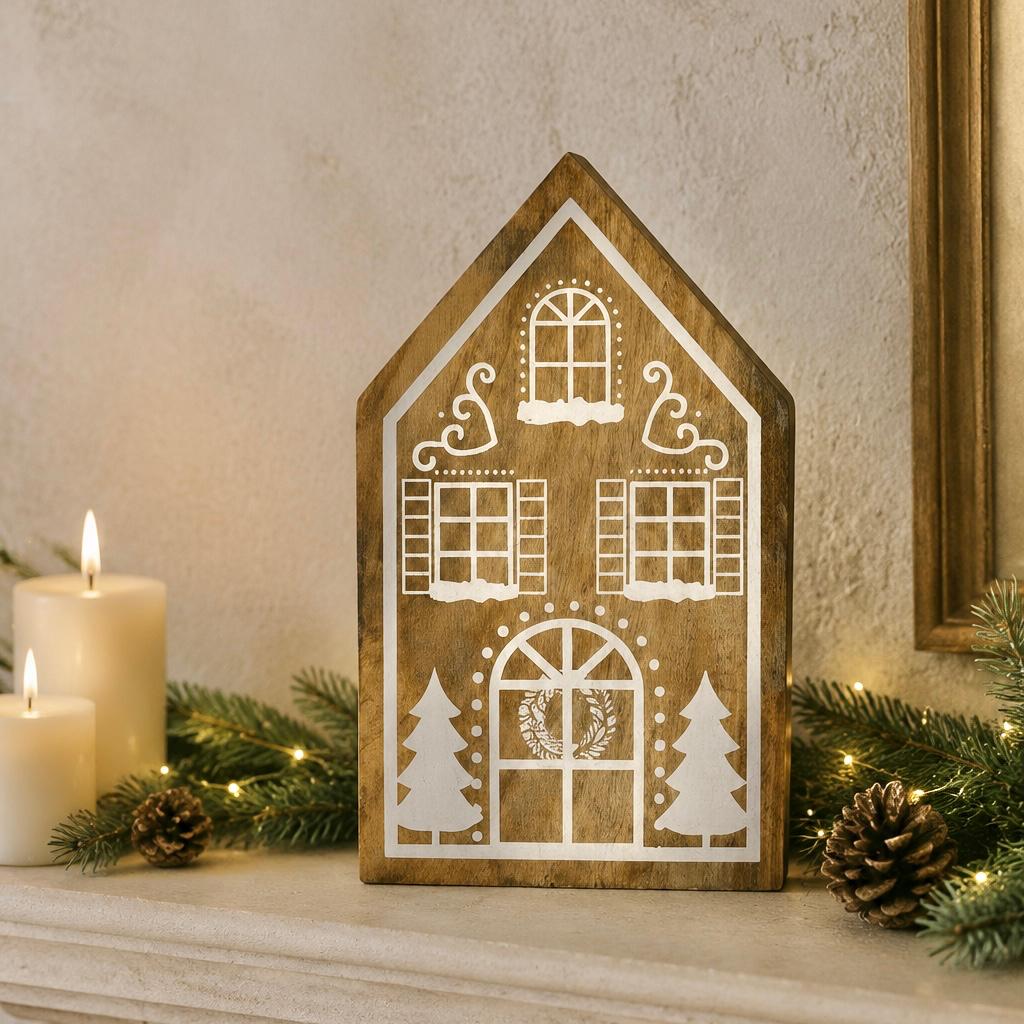 Tall Wooden Dutch Style Christmas House