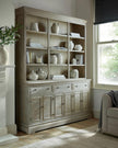 Large Delphine Collection dresser base with six doors and three drawers from Hill Interiors, showcasing a modern furniture design.