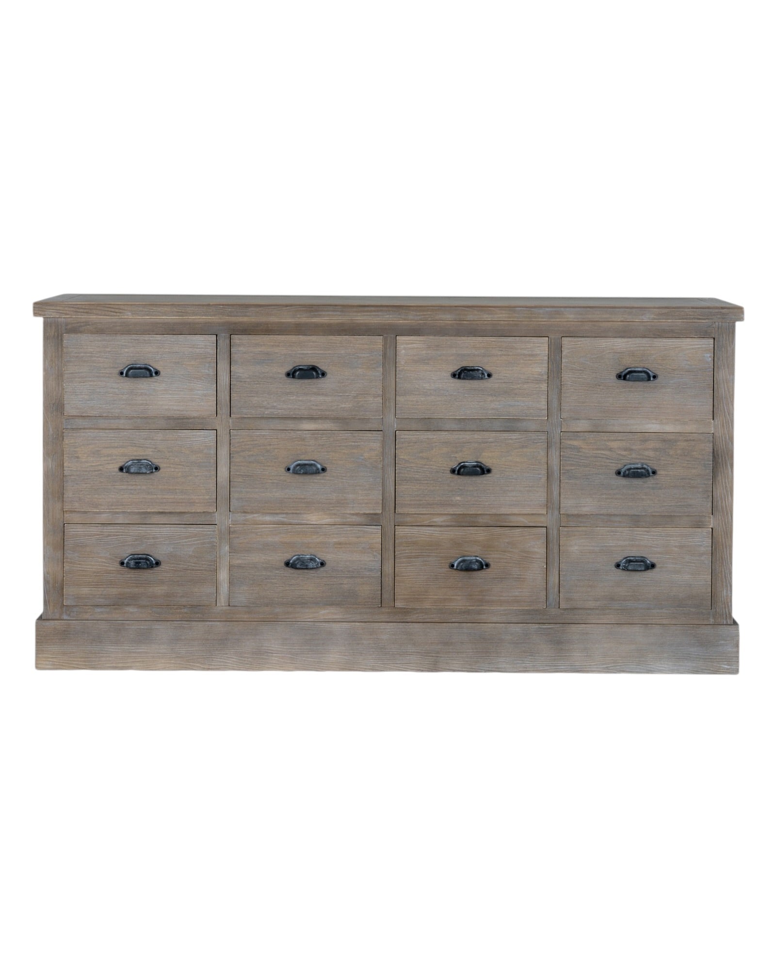 Haldon Collection 12-drawer chest by Hill Interiors, modern wooden furniture with sleek handles and spacious storage drawers.