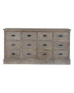 Haldon Collection 12-drawer chest by Hill Interiors, modern wooden furniture with sleek handles and spacious storage drawers.