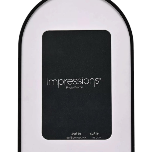 Arched Black And White Photo Frame, front view of the black and white arched photo frame