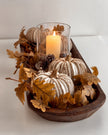 Hill Interiors Siena matt brown stone hurricane candle lantern for home decor