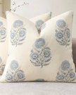 Blue floral velvet touch cushion cover by Starlight Express featuring a soft, decorative fabric with floral pattern design.