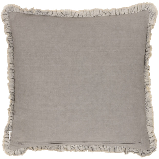 Taupe Washed Cotton Velvet Cushion Cover
