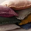 Taupe Washed Cotton Velvet Cushion Cover