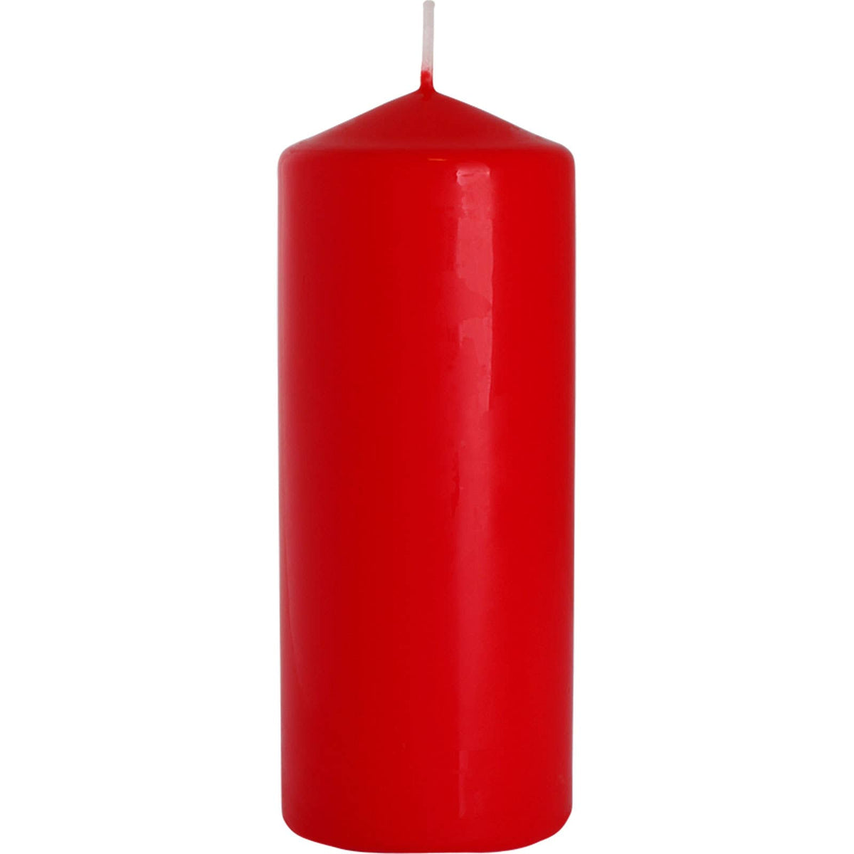 Red pillar candle 60x150mm from Ancient Wisdom, showing a tall, cylindrical candle with a smooth surface and unlit wick.