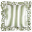 Yard Olive Green Ruffle Striped Outdoor Cushion - Filled
