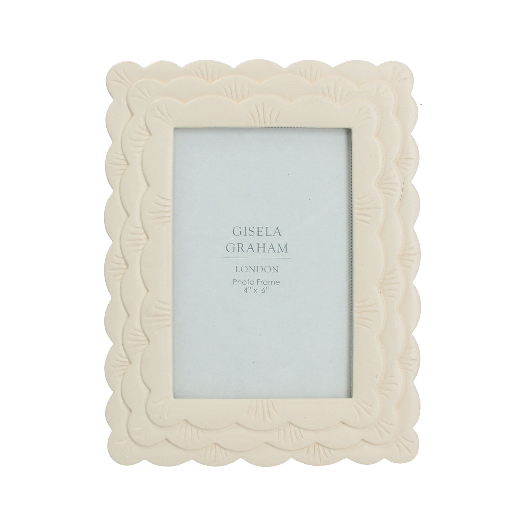 Cream Scalloped Resin Picture Frame