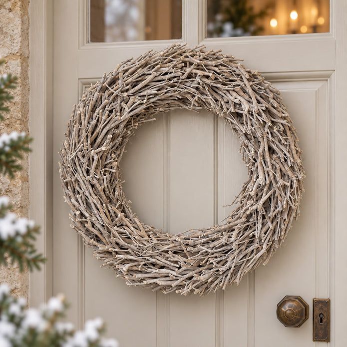 Root Branch Wreath Whitewash 45cm