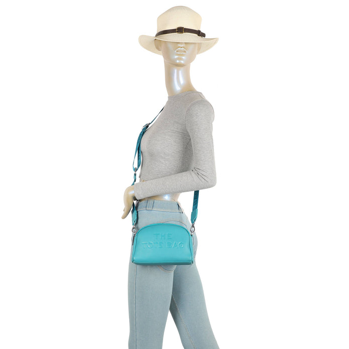 Black Jamie Bags double zip crossbody bag with adjustable strap and multiple compartments, styled for accessories.
