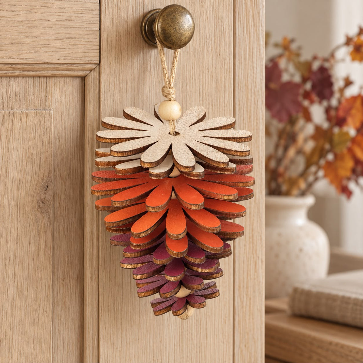 Hanging Wooden Acorn Decoration – product view 2