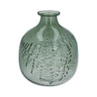 Green Glass Fern Ball Vase