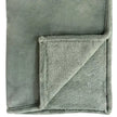 Sage Green Luxury Snuggle Blanket Throw, close-up of the sage green fabric and stitched border