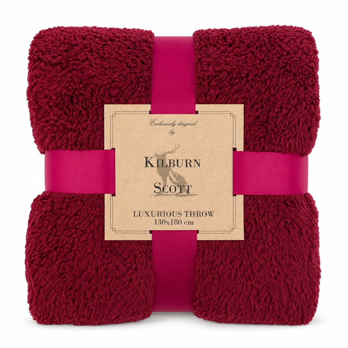 Burgundy Teddy Throw Blanket – Cosy Autumn & Winter Soft Furnishing