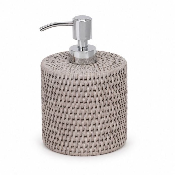 Wickham Rattan Soap Dispenser With Ceramic Bottle