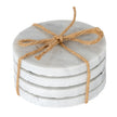 Round Marble Coasters - Set of Four, four round marble coasters tied with twine against white