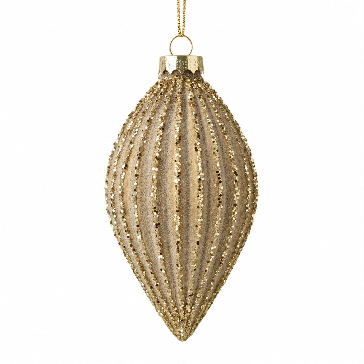 Gold Glass Glitter Bauble