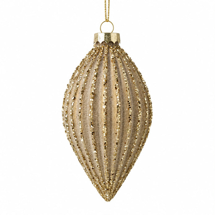 Gold Glass Glitter Bauble