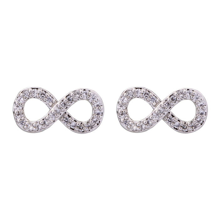 Keira Plated Clear Cubic Zirconia Infinity Stud Earrings