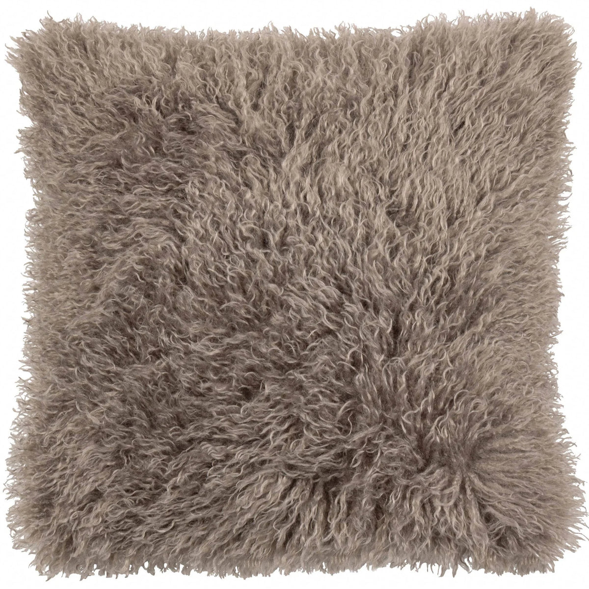 Brown faux fur cushion cover by Riva Home, soft furnishings with plush, cozy texture and stylish design for home decor.