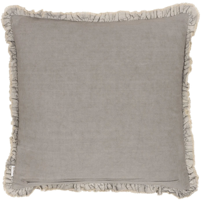 Taupe washed cotton velvet cushion cover from Riva Home with soft, textured fabric and elegant design for cozy home decor.