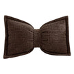 Chocolate Brown Velveteen Bow Cushion, brown bow-shaped cushion against white