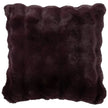 Burgundy Luxury Faux Fur Cushion, reverse view of the burgundy faux fur cushion on white