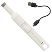 Electric Rechargeable Candle Lighter - White, white rechargeable candle lighter beside a black USB cable