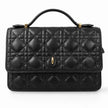 Black quilted Jamie Bags crossbody bag with top handle and zip closure, stylish accessories for everyday use.