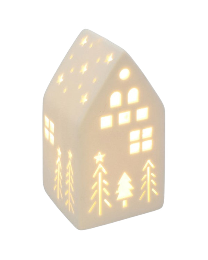 White Christmas Light Up LED House