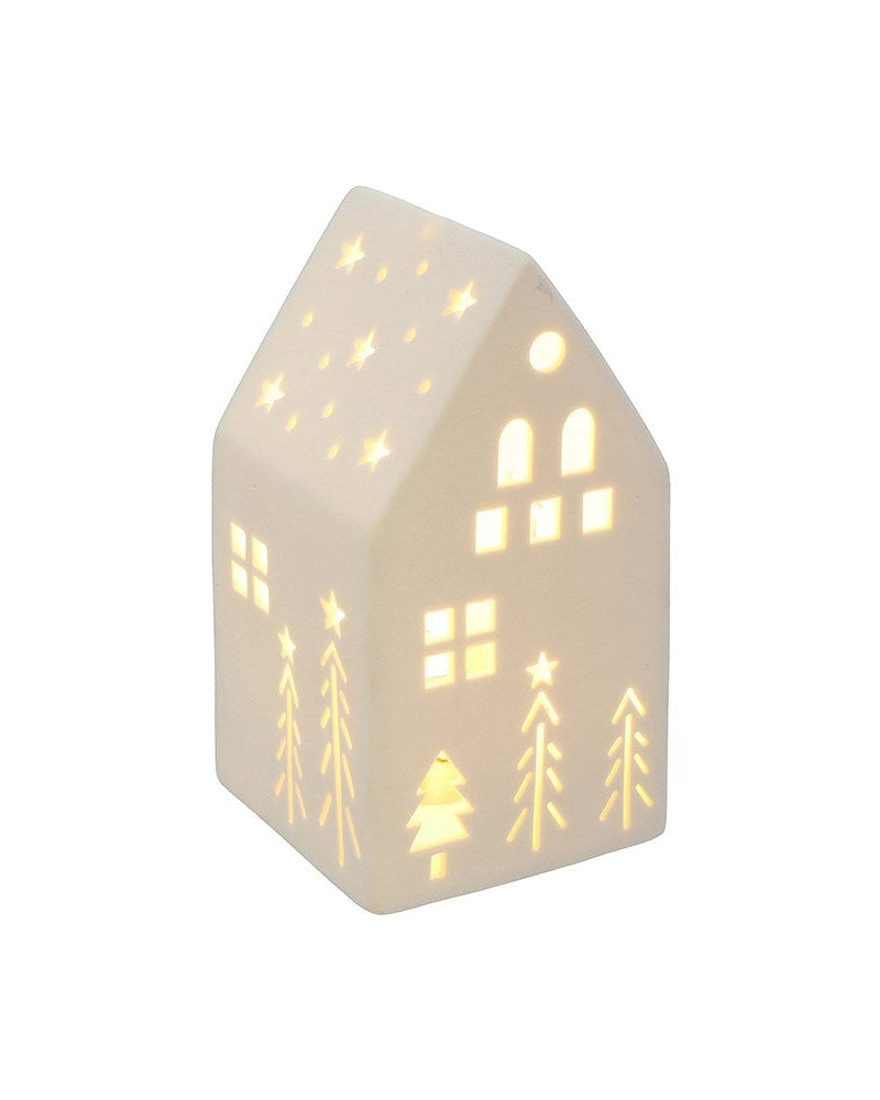 White Christmas Light Up LED House