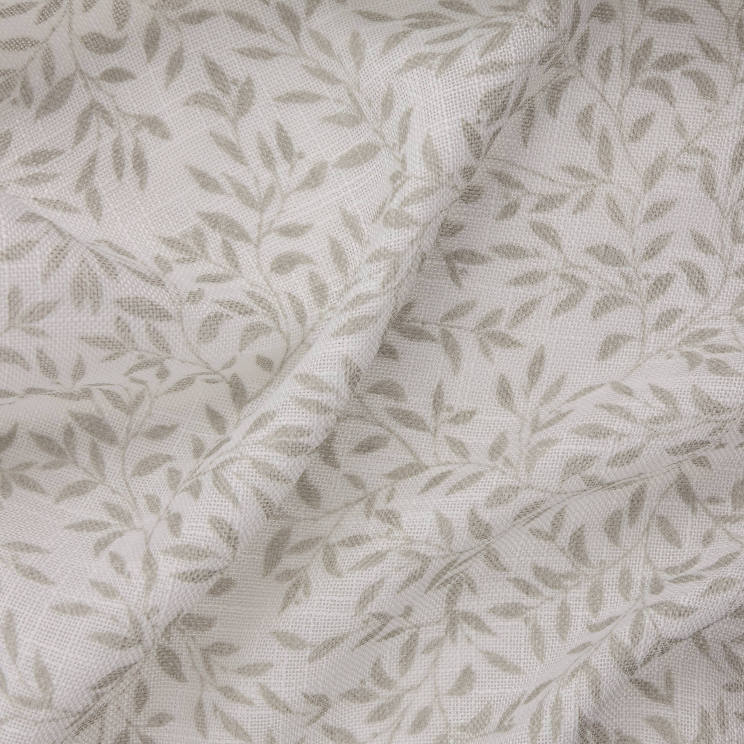 Yard Leaf Patterned Natural Woven Sheer Voile Curtain Panel