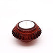 Ancient Wisdom Christmas burgundy dinner candle and tealight holder with festive design for holiday decor
