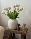 Bunch of 5 white artificial tulip stems from Starlight Express, ideal for spring floral decor and indoor arrangements.