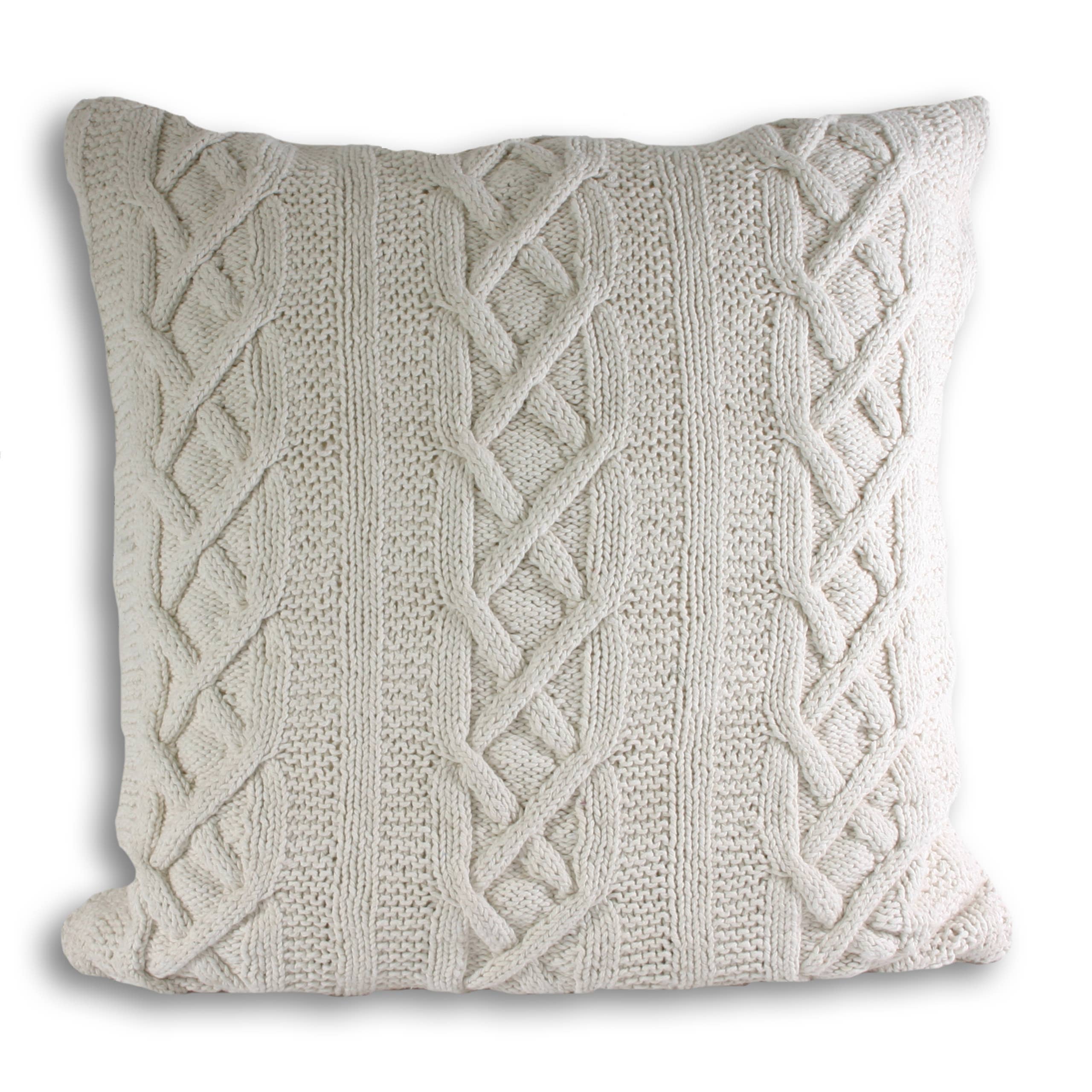 Aran Cable Knit Cream Cushion Cover