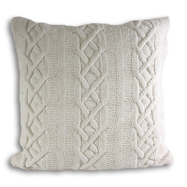 Aran Cable Knit Cream Cushion Cover