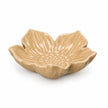Large beige flower trinket dish on white