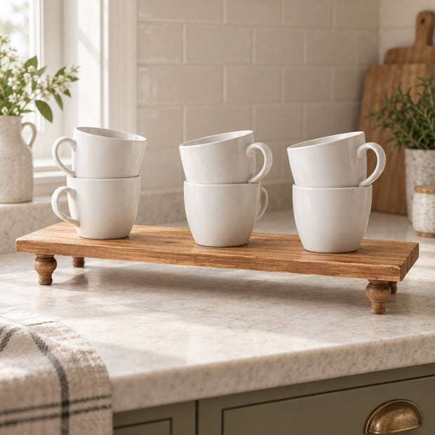 Footed Wood Coffee Station Board