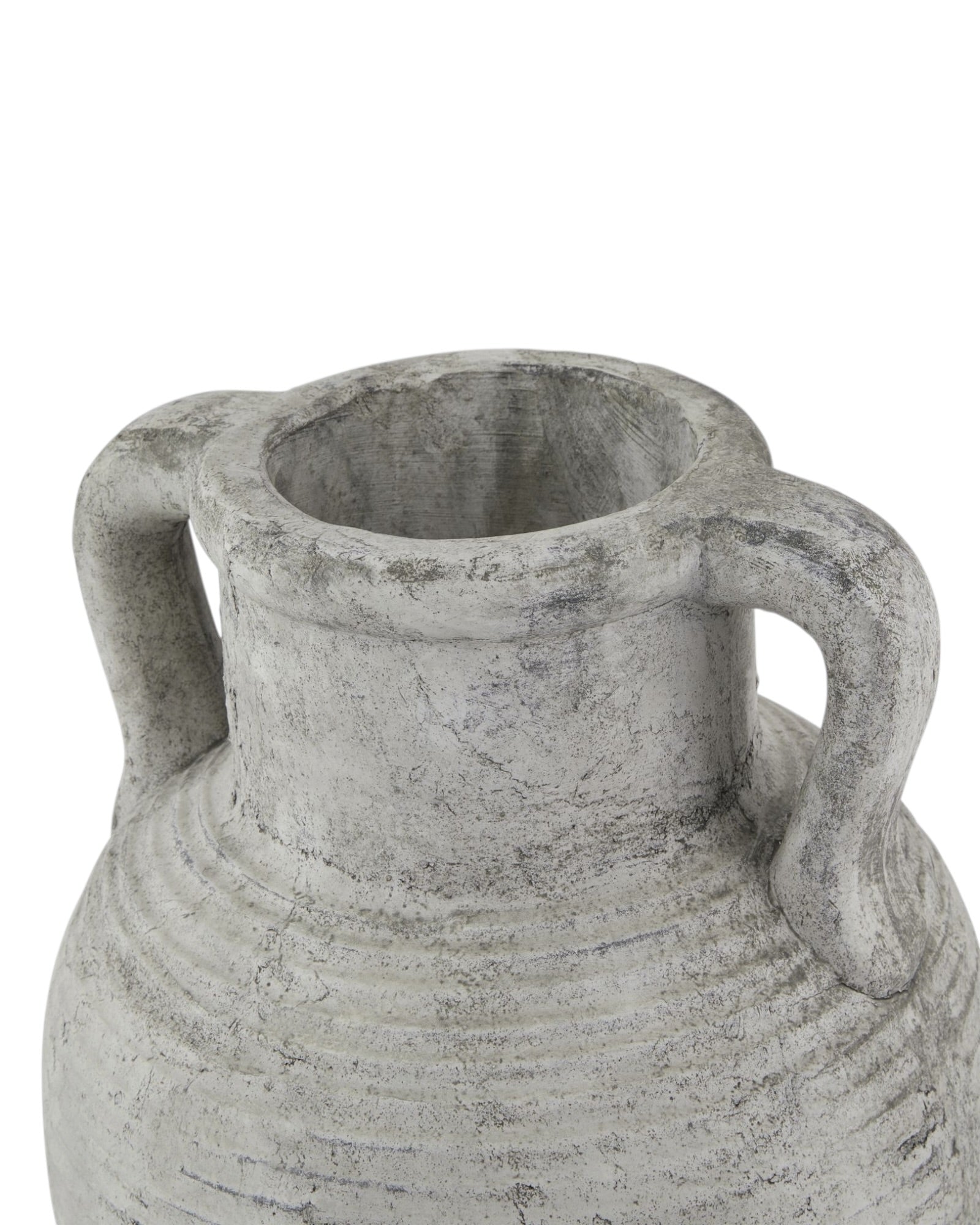 Neutral stone Athena Amphora Vase by Hill Interiors with classic, elegant shape and textured surface, perfect for home decor.
