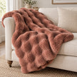 Rosewood Pink Luxury Faux Fur Blanket Throw