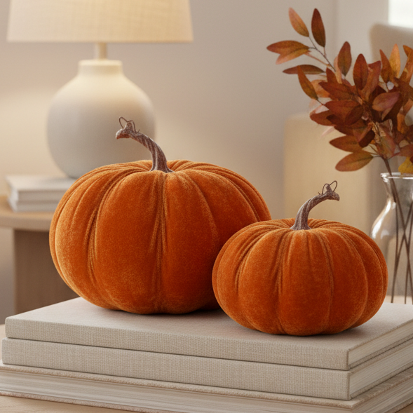 Orange Velvet Pumpkins