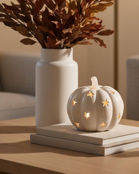 Ceramic Tealight Candle Holder Pumpkin